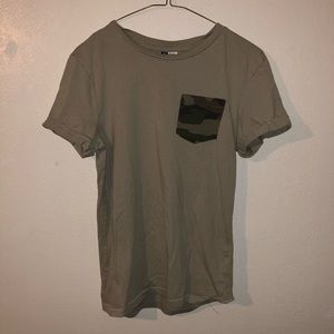 H&M Gray, Camo Pocket T-Shirt